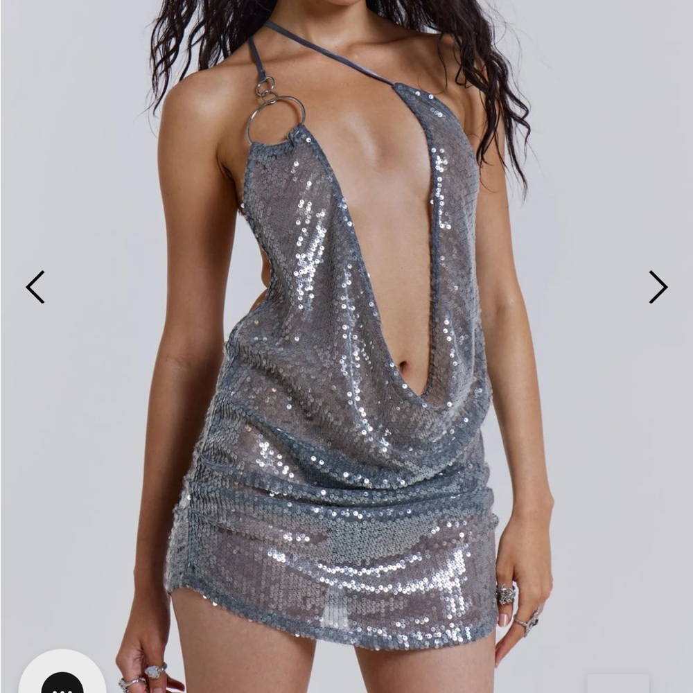 Jaded London Silver Vixen Mini Dress